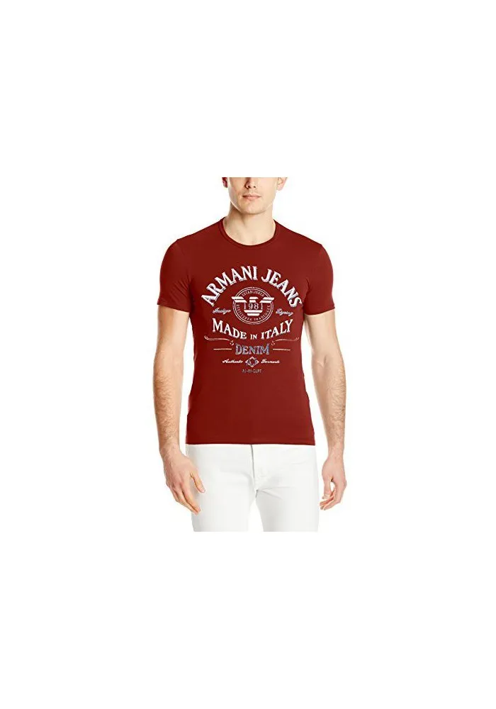 Armani Jeans Hommes T-Shirt col Rond Extra Slim Fit Foil Print