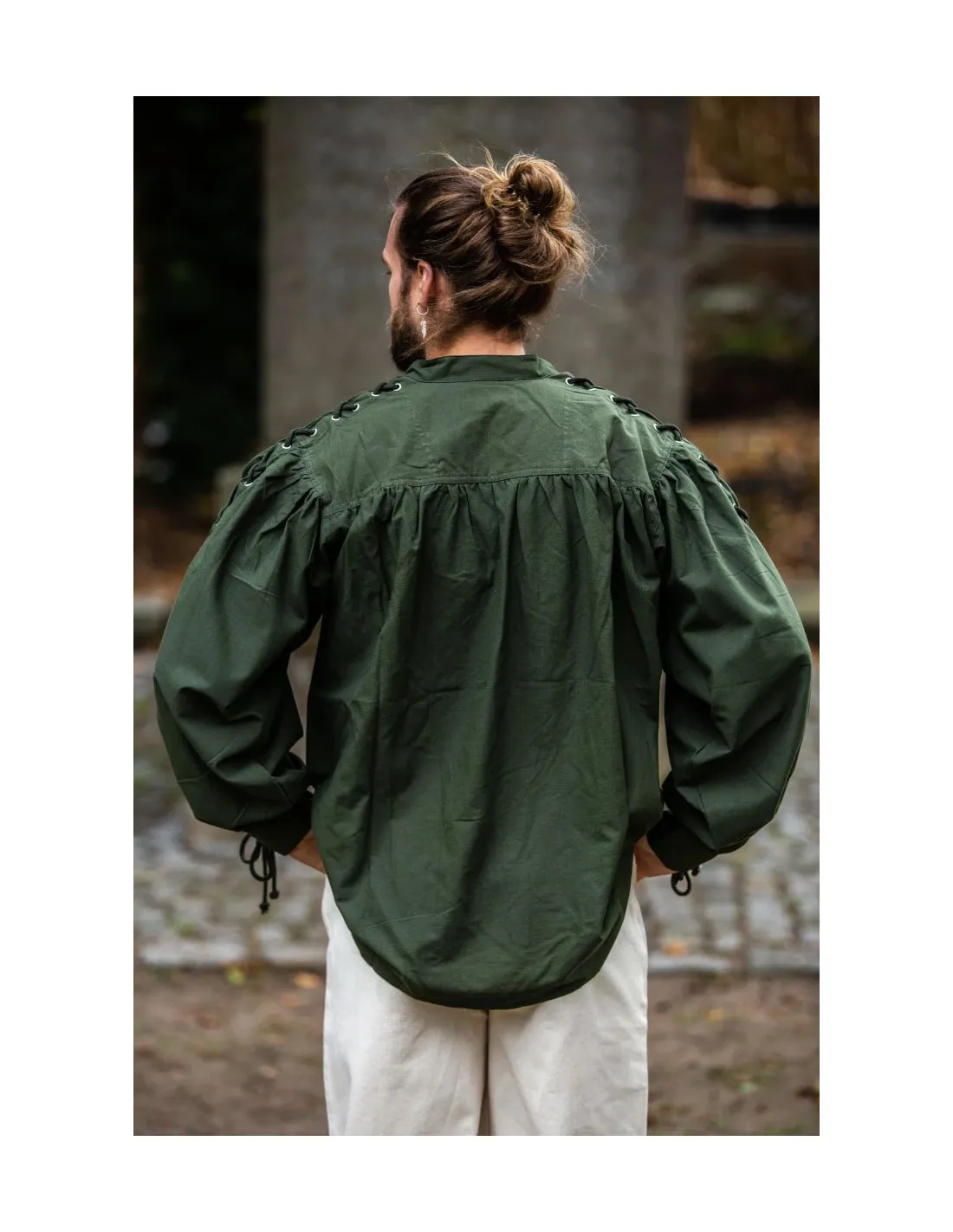 Chemise médiévale Adrian à lacets, vert ⚔️ Boutique Épées