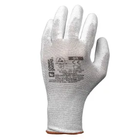 Coverguard - Gants blanc ESD en polyester carbone enduit PU EUROLITE EST90 (Pack de 10)