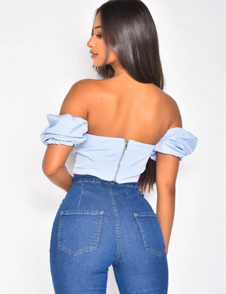 Crop top à lacet devant / 42379 - JEANS INDUSTRY