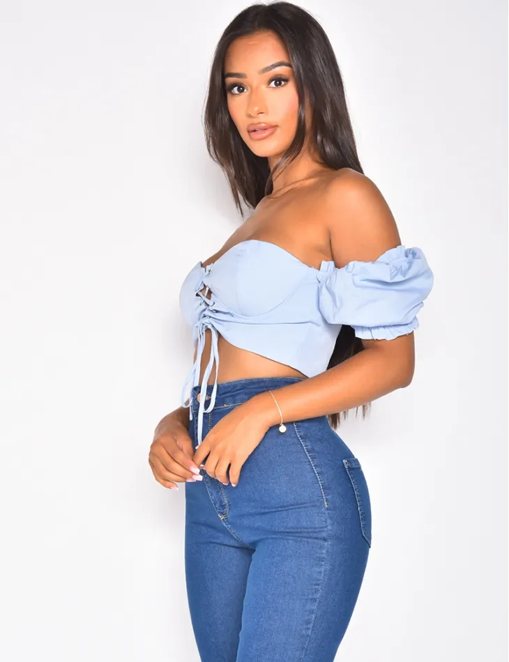 Crop top à lacet devant / 42379 - JEANS INDUSTRY