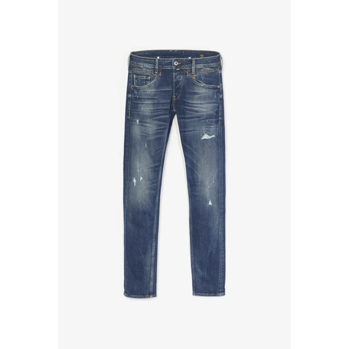 Jeans ajusté stretch 700/11, longueur 34 bleu en coton Logan | 3 Suisses