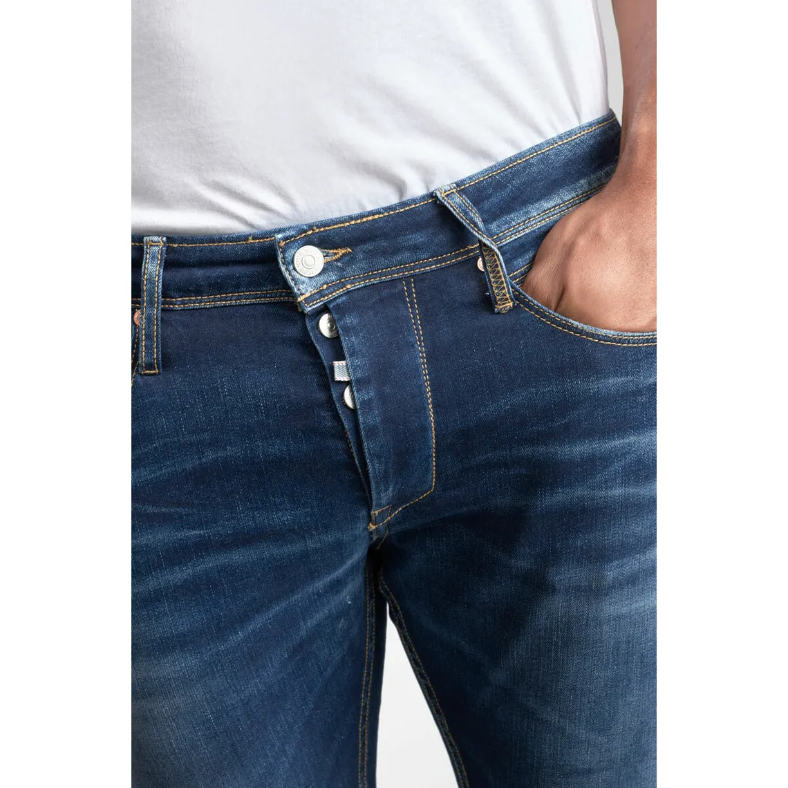 Jeans ajusté stretch 700/11, longueur 34 bleu Ryan | 3 Suisses