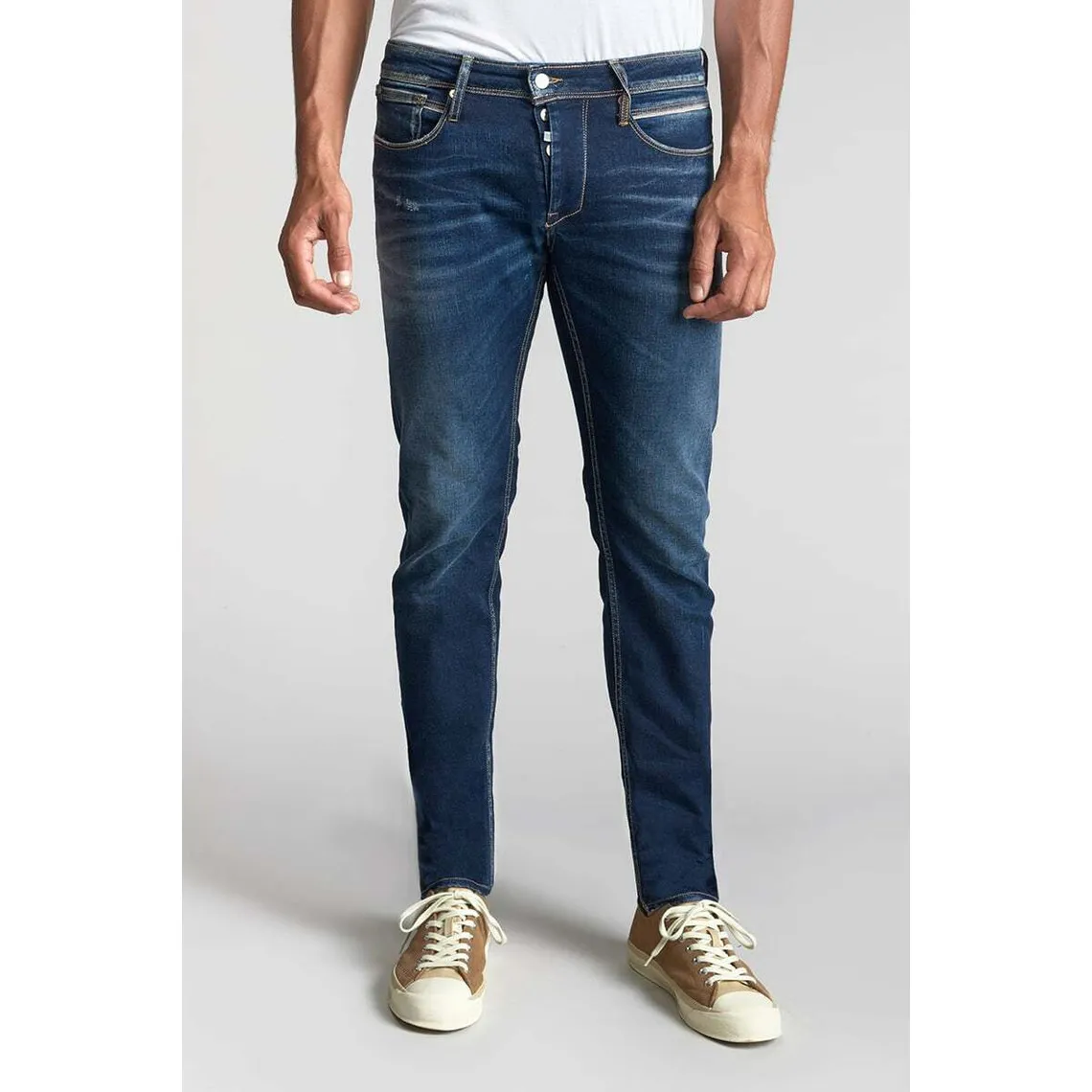 Jeans ajusté stretch 700/11, longueur 34 bleu Ryan | 3 Suisses