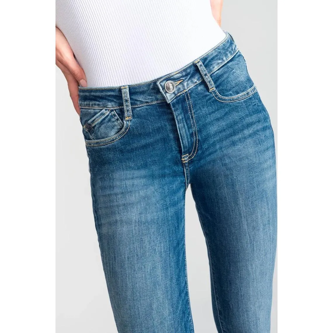 Jeans bootcut POWER bootcut, longueur 34 bleu en coton Gigi | 3 Suisses