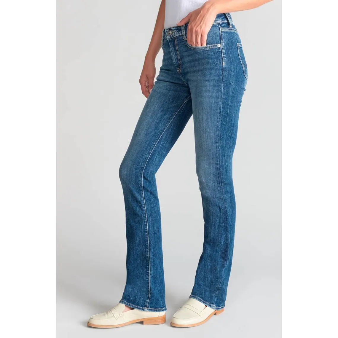 Jeans bootcut POWER bootcut, longueur 34 bleu en coton Gigi | 3 Suisses