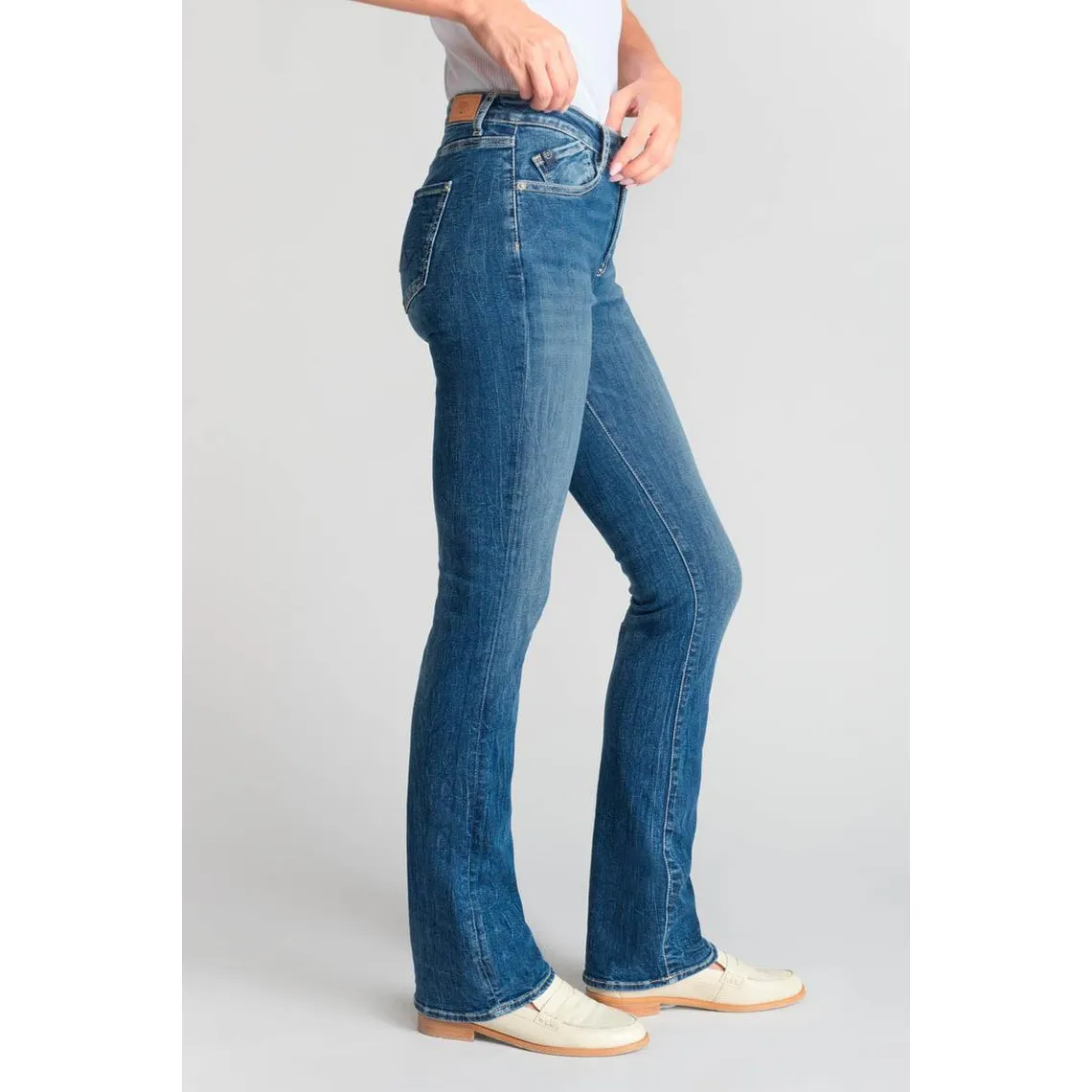 Jeans bootcut POWER bootcut, longueur 34 bleu en coton Gigi | 3 Suisses