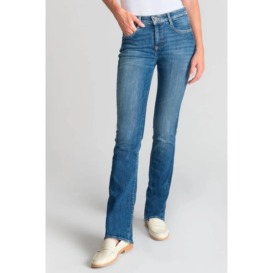 Jeans bootcut POWER bootcut, longueur 34 bleu en coton Gigi | 3 Suisses