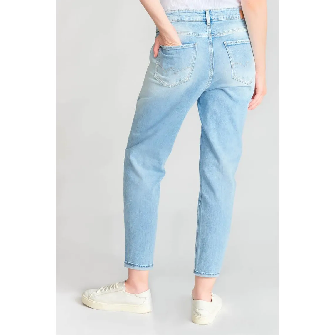 Jeans boyfit cosy, 7/8ème bleu en coton Ivy | 3 Suisses