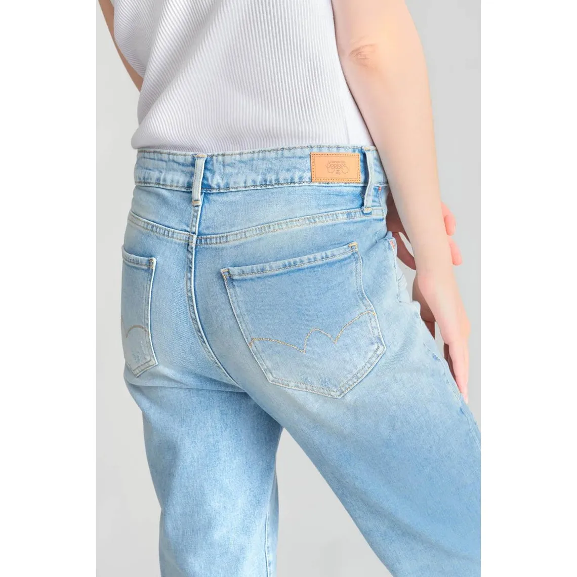 Jeans boyfit cosy, 7/8ème bleu en coton Ivy | 3 Suisses