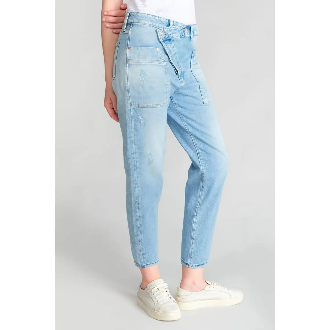 Jeans boyfit cosy, 7/8ème bleu en coton Ivy | 3 Suisses