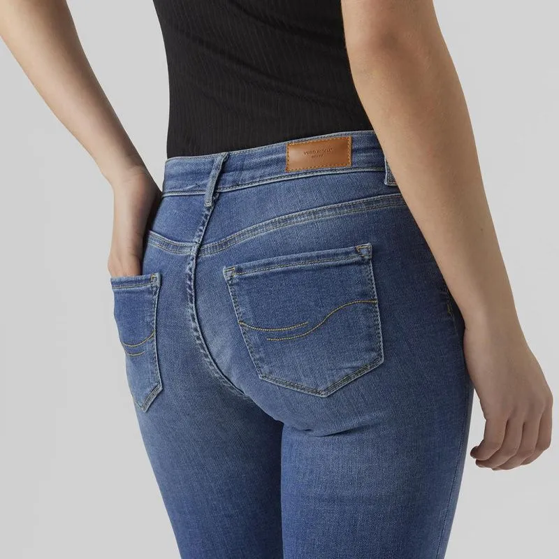 Jeans stretch bleu foncé regular Femme VERO MODA à prix dégriffé ! | 