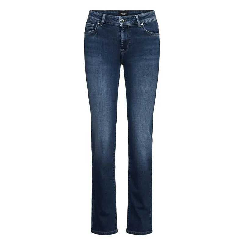 Jeans stretch bleu foncé regular Femme VERO MODA à prix dégriffé ! | 