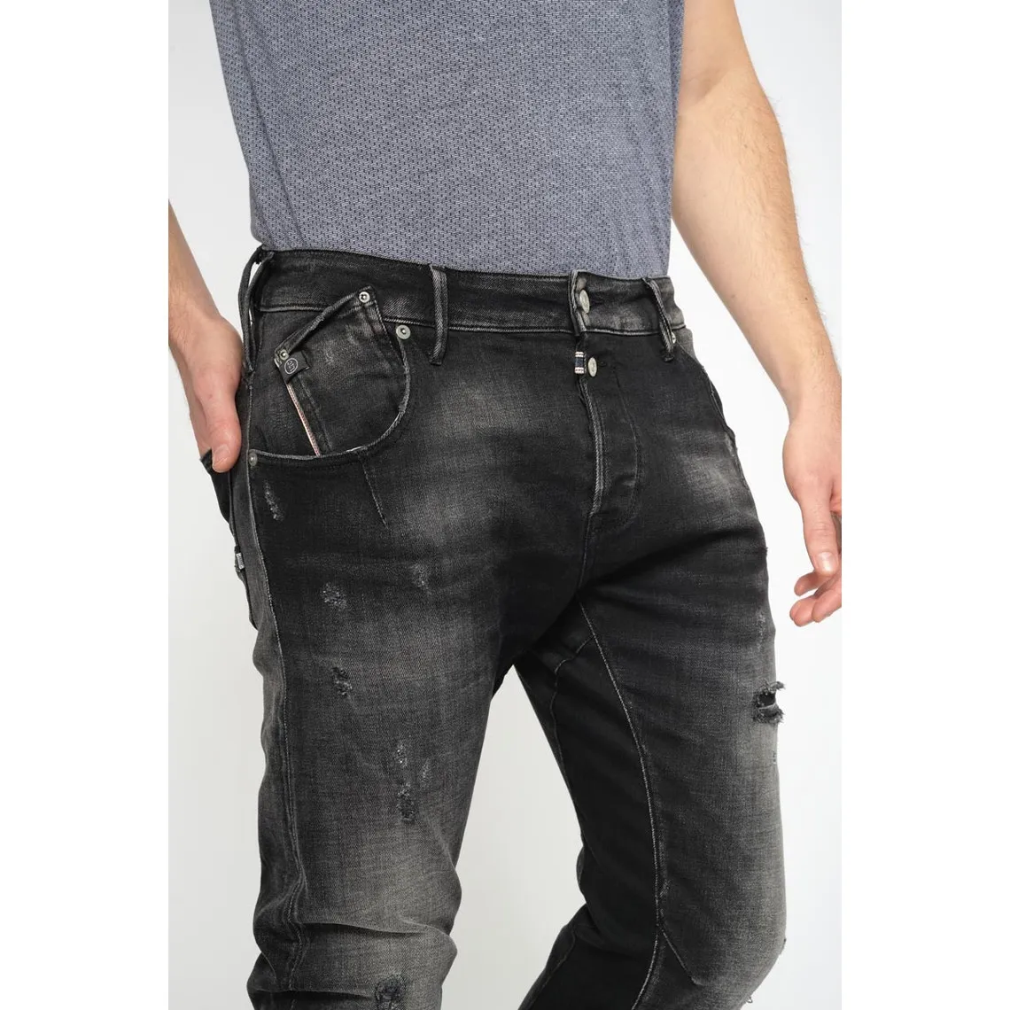 Jeans tapered 903, longueur 34 noir | 3 Suisses