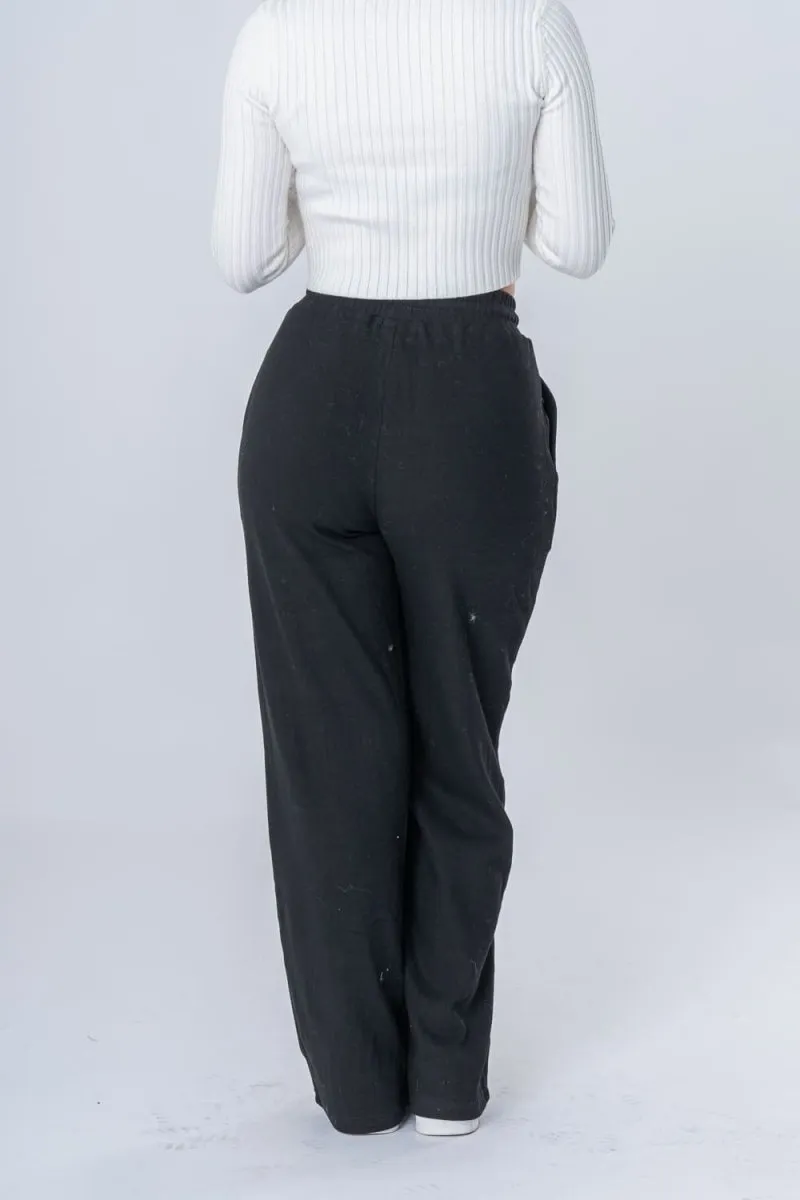 Pantalon de jogging droit nervuré noir