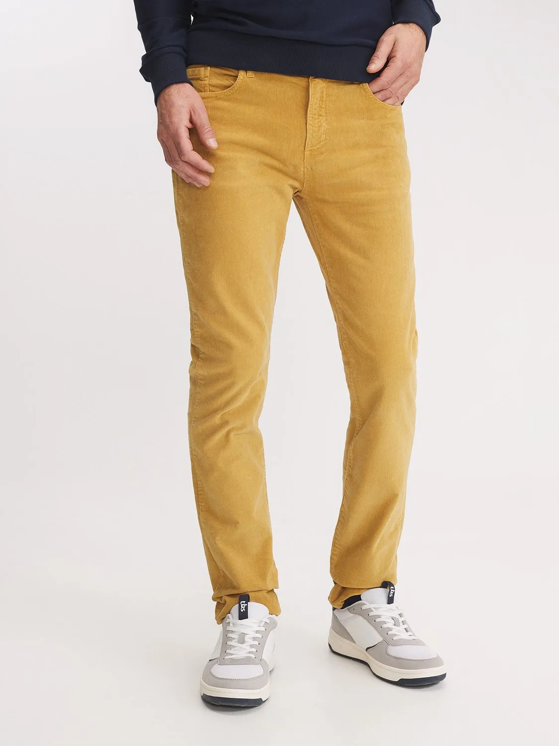 Pantalon Homme Velours Côtelé Jaune tbs