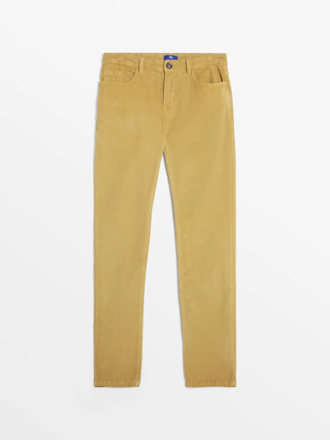 Pantalon Homme Velours Côtelé Jaune tbs