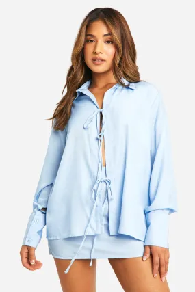 Petite - Chemise nouée en chambray