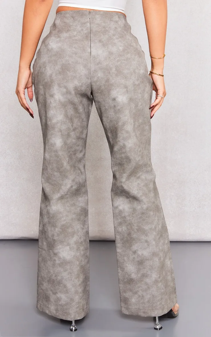 Petite Pantalon  gris délavé à détail oeillets