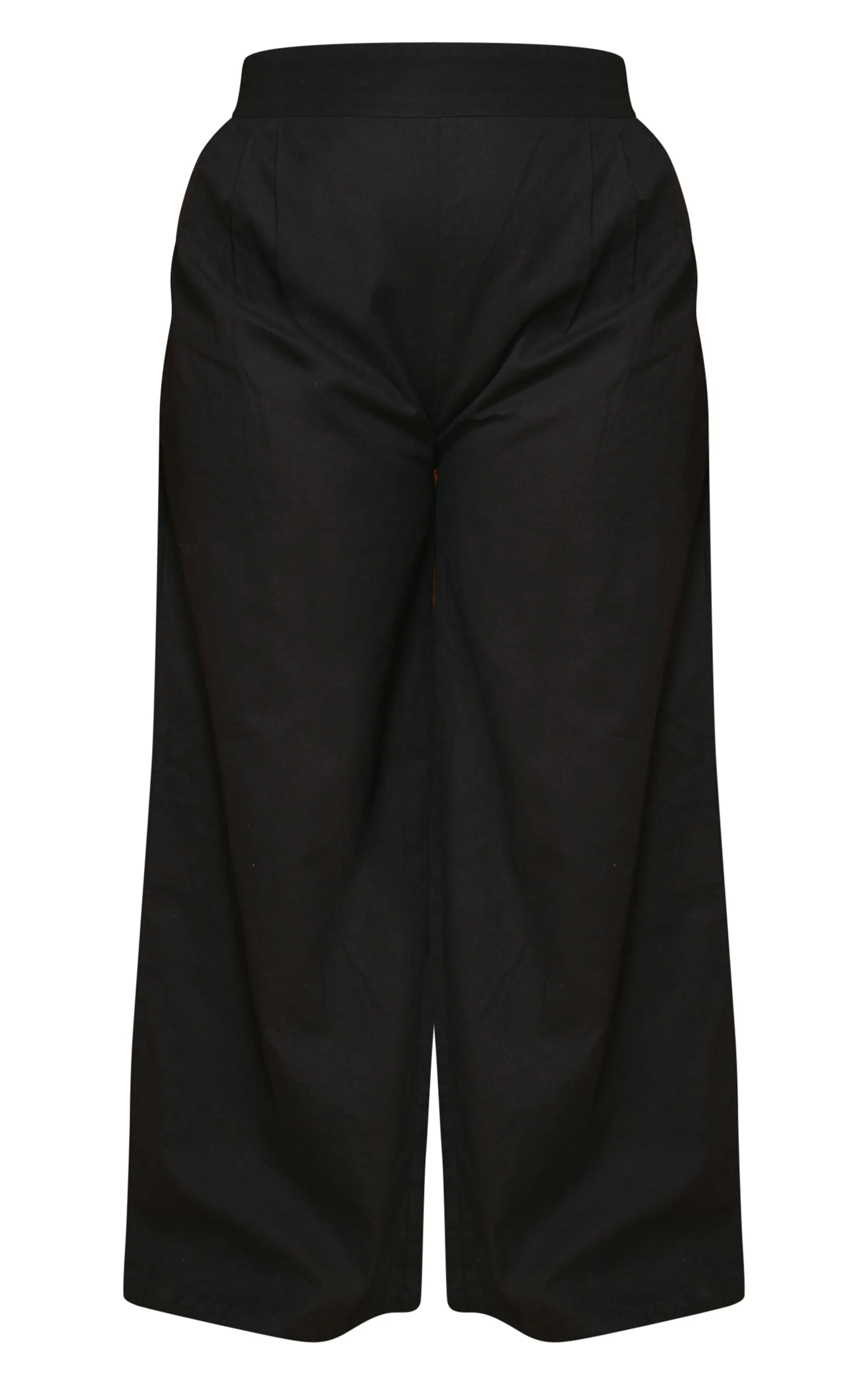 Plus Pantalon large effet lin noir