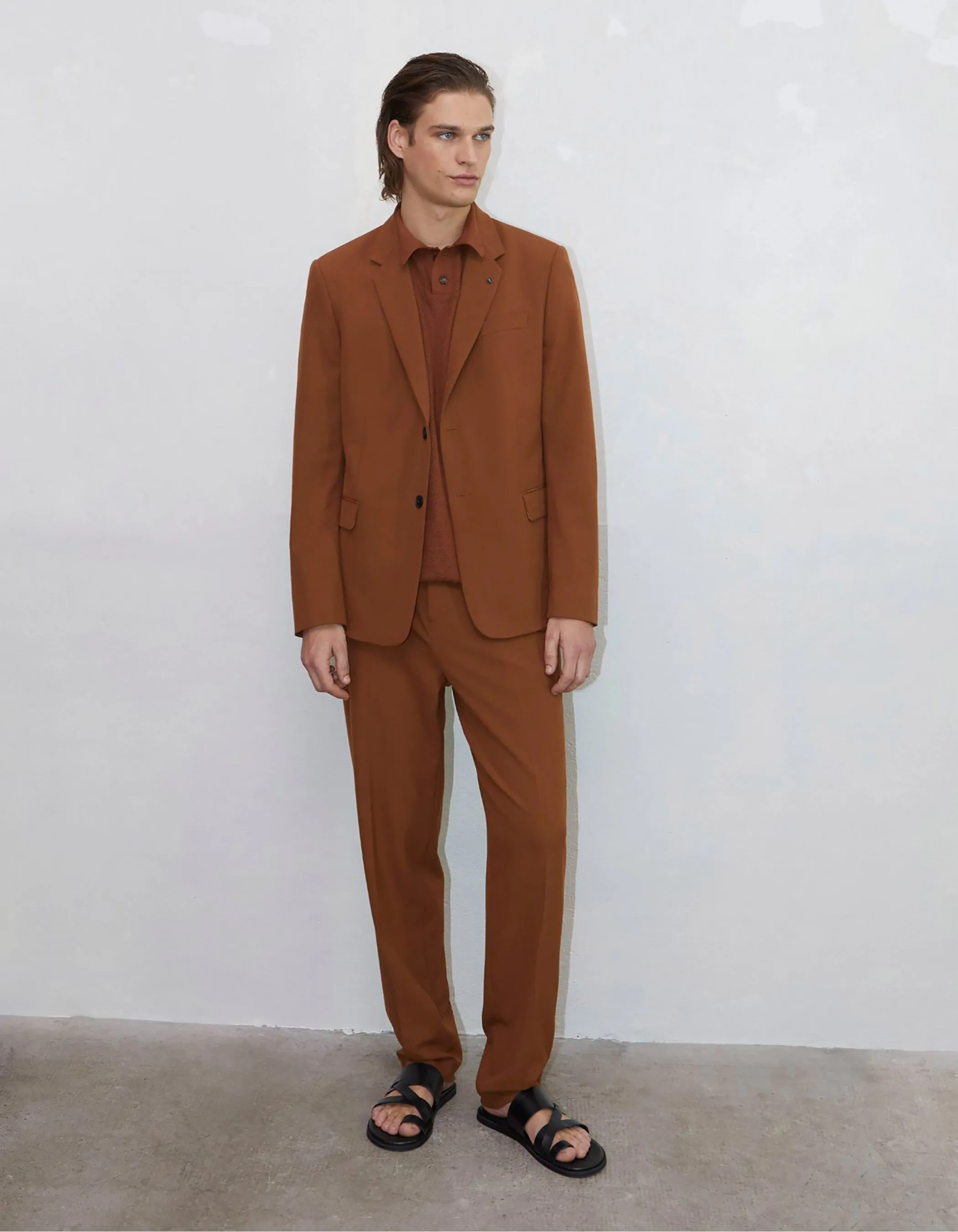 Pure Edition-Pantalon de costume cognac Homme