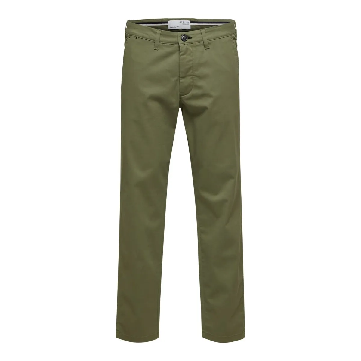 Selected homme - Pantalon chino ajusté vert lichen