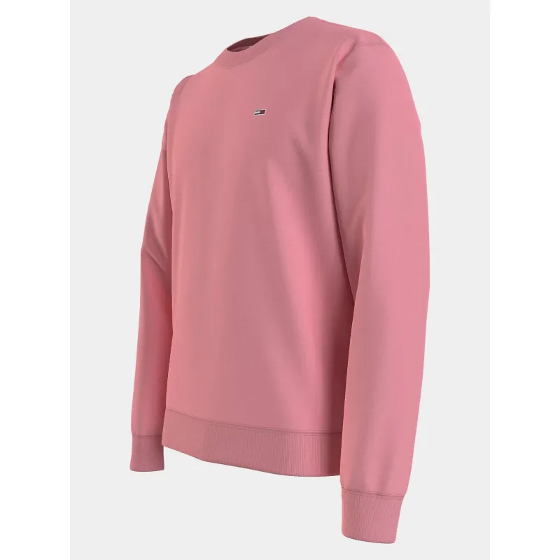 Sweat uni regular logo rose homme - Tommy Jeans | wimod