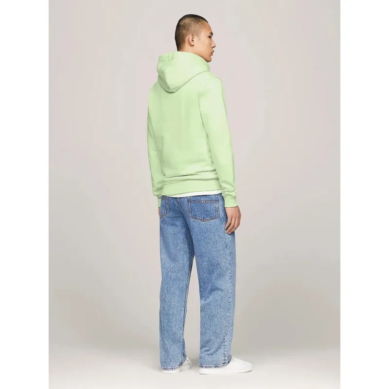 Sweat à capuche regular badge vert homme - Tommy Jeans | wimod