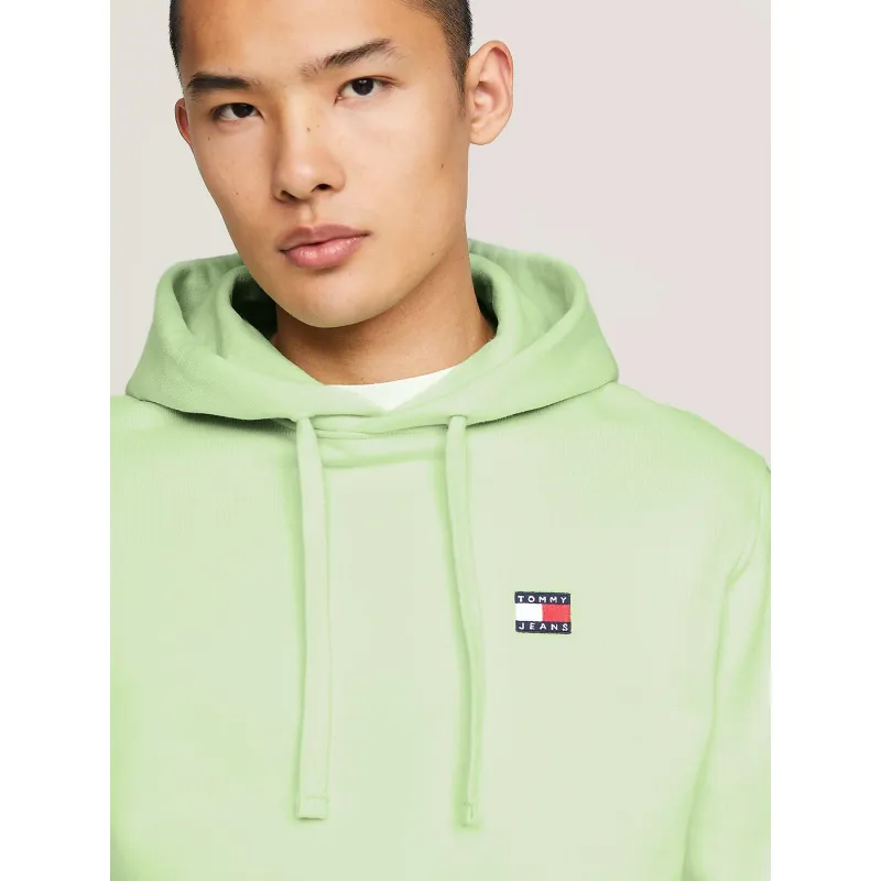 Sweat à capuche regular badge vert homme - Tommy Jeans | wimod