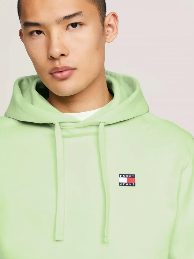 Sweat à capuche regular badge vert homme - Tommy Jeans | wimod